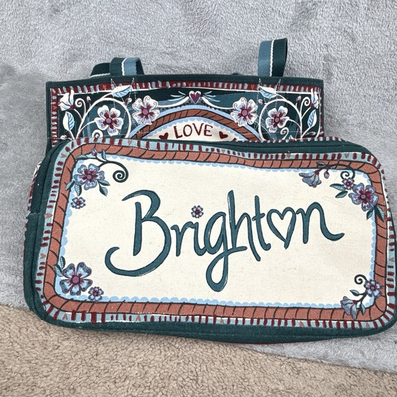 Brighton Canvas Bag 14"x15" Love Is All You Need Bella Tile Tote Floral NWT - Picture 11 of 11